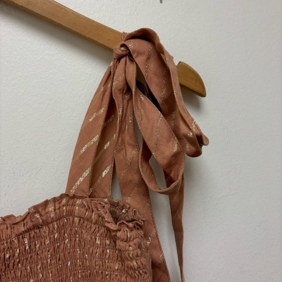 House of Harlow 1960 Corinne Tan Smocked Mini Dress - Picture 4 of 13